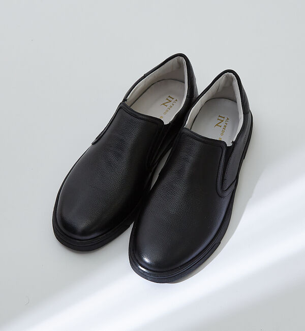 alfredoBANNISTER「【WEB別注】究極のベーシック オールレザースリッポンスニーカー」|スニーカー|ブラック