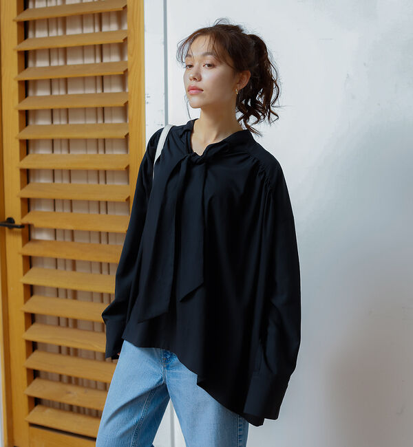 Rouge vif「前後 ２WAYギャザーボウタイブラウス」|シャツ・ブラウス|
