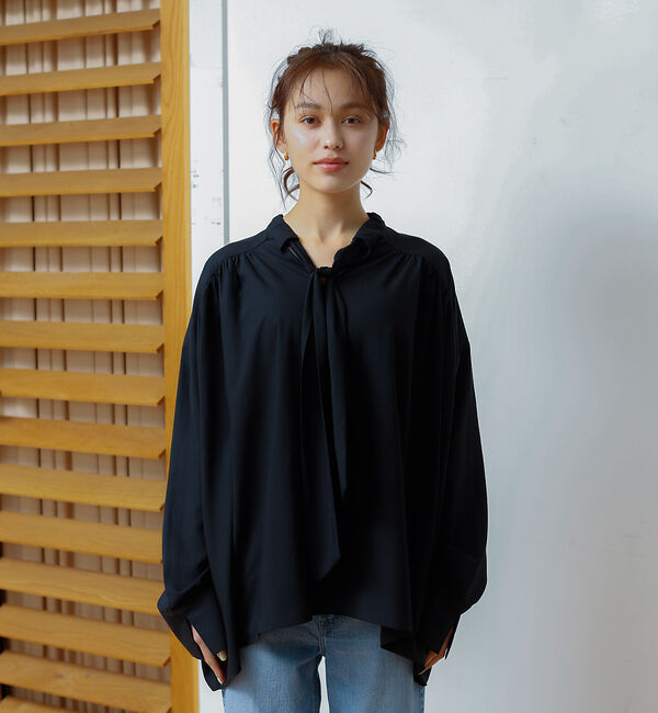 Rouge vif「前後 ２WAYギャザーボウタイブラウス」|シャツ・ブラウス|