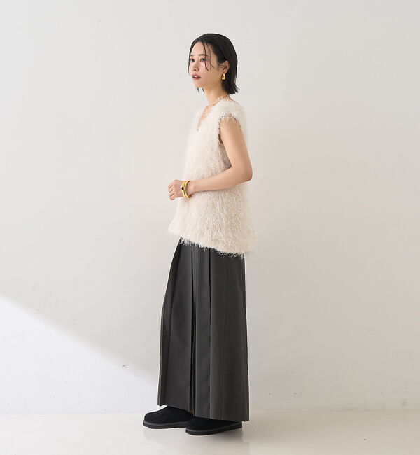 Rouge vif「コンビフェザーニットベスト」|ニット・セーター|