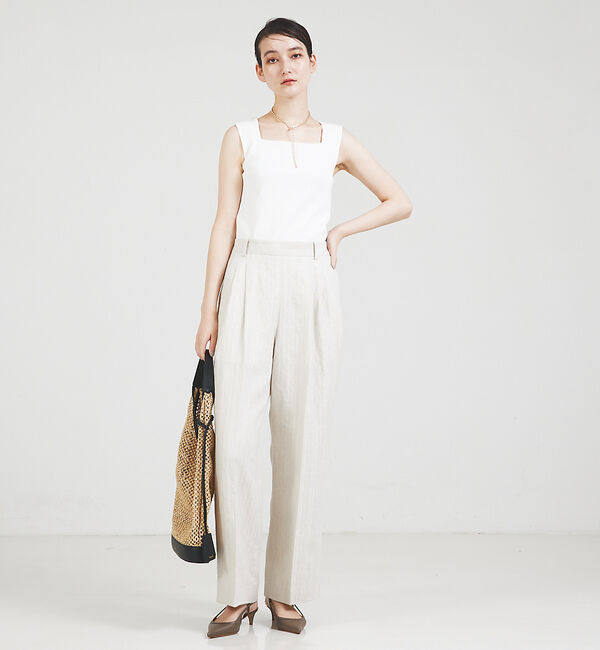 qualite「スクエアノースリーブニット」|キャミソール|