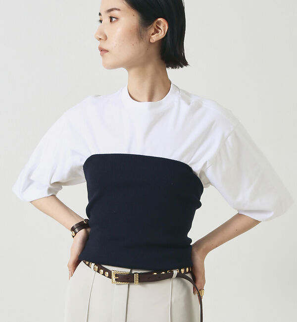 The Store by C' 「【COCUCA】リブチューブトップ」|キャミソール|ダークネイビー