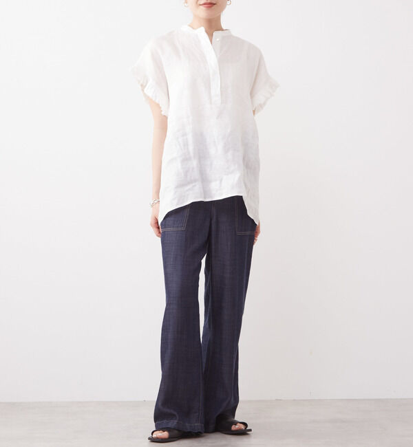 Liesse「リネンフリルスリーブブラウス」|シャツ・ブラウス|