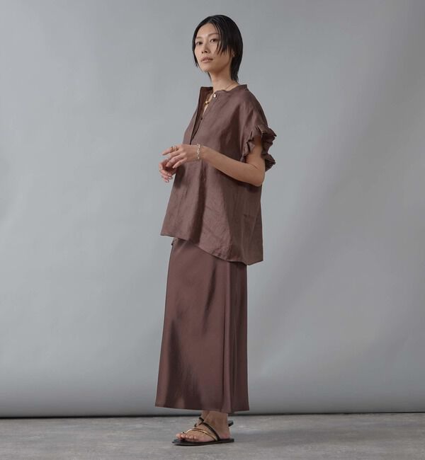 Liesse「リネンフリルスリーブブラウス」|シャツ・ブラウス|