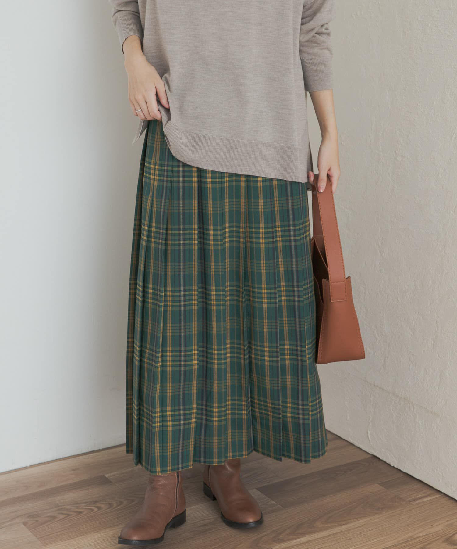 URBAN RESEARCH DOORS「『一部WEB限定カラー』チェックプリーツスカート」|スカート|