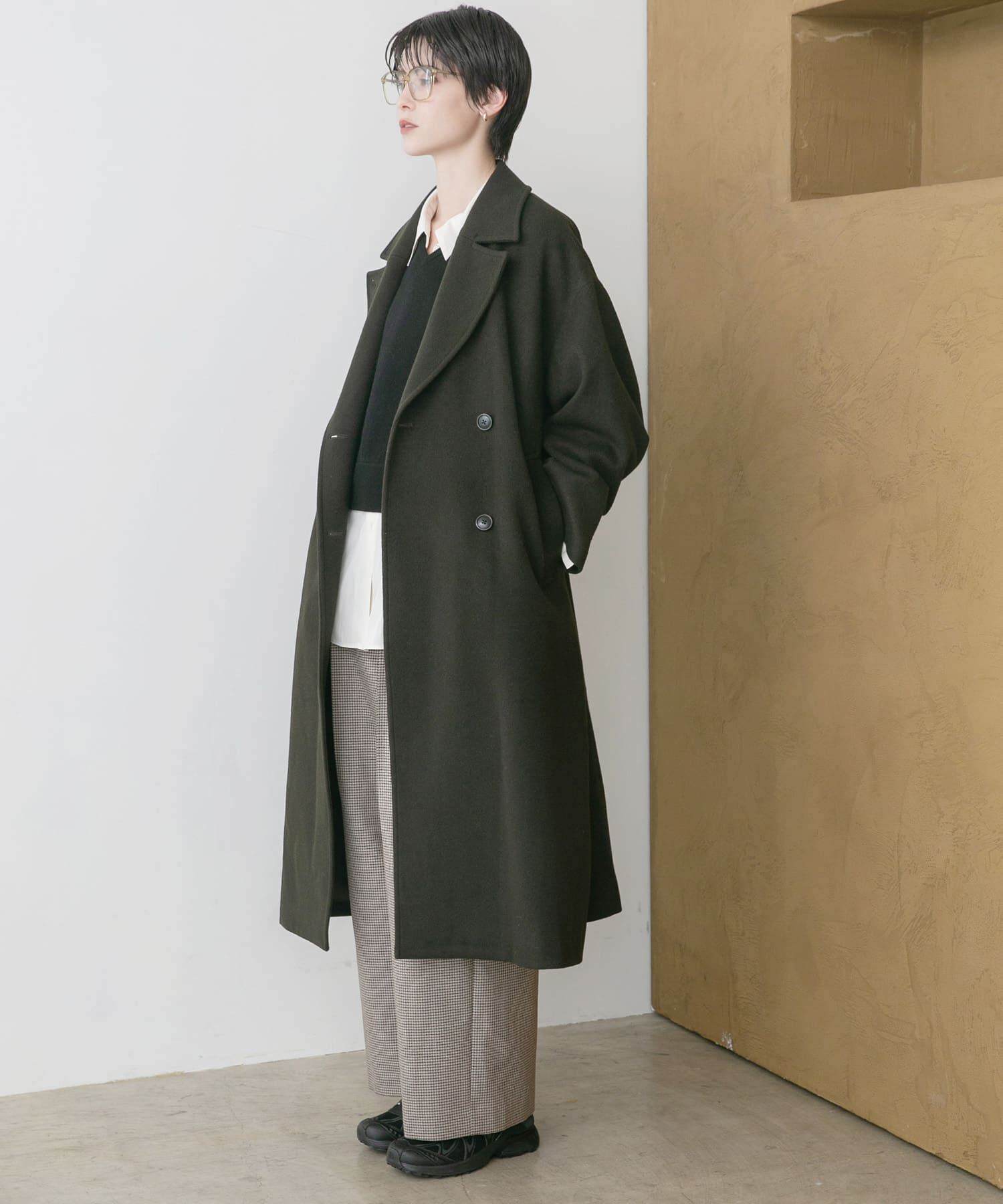 URBAN RESEARCH「スーパー140ウールチェスターコート」|チェスターコート|グリーン系その他