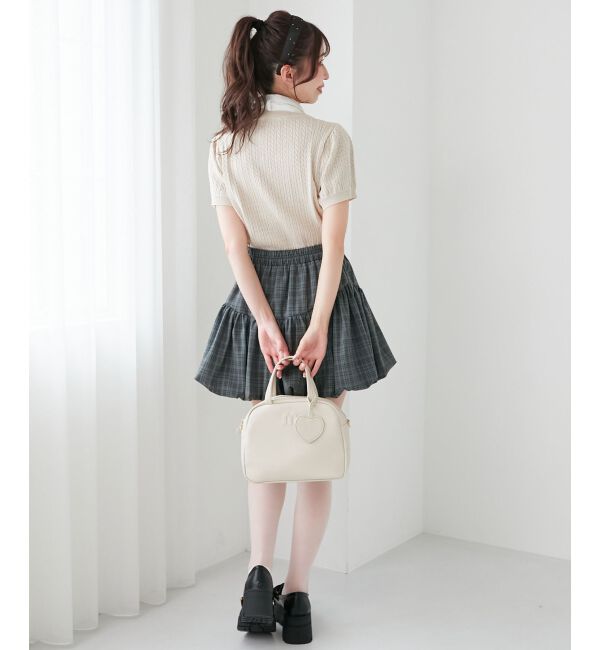  「リボンセットドッキング半袖ニット」|ニット・セーター|