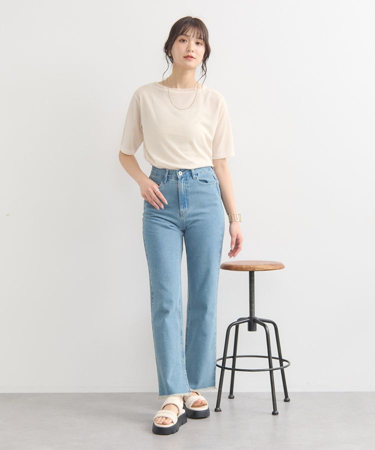 earth music&ecology「カットオフフレアデニムパンツ」|デニム|