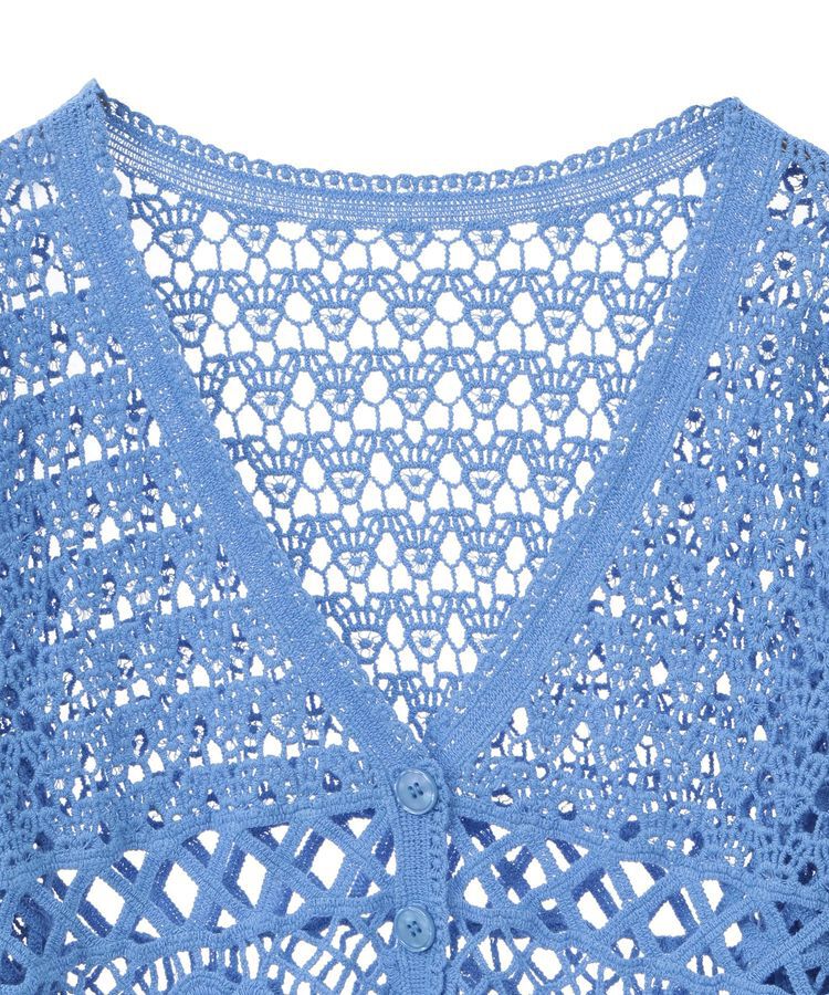 earth music&ecology「クロシェ風Vネックカーディガン」|カーディガン|