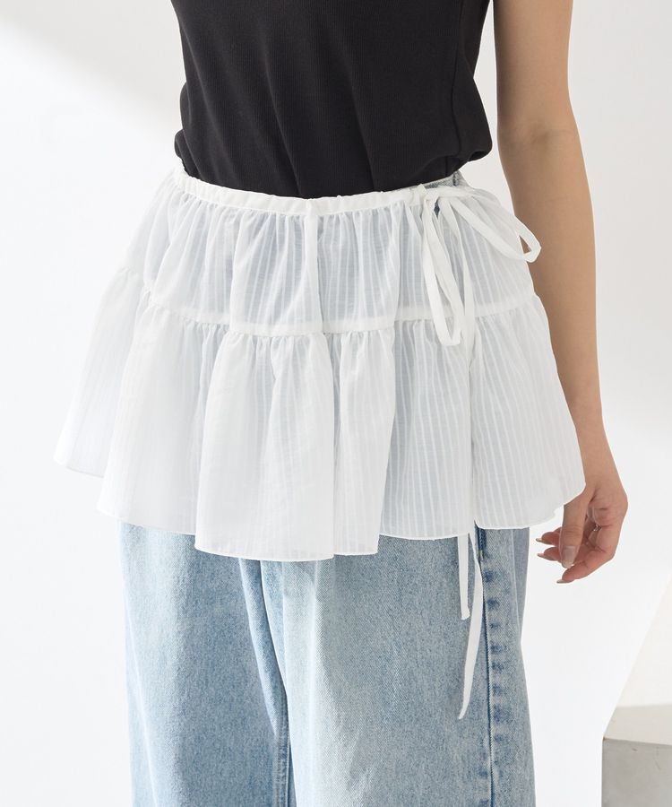 earth music&ecology「シアーストライプラップスカート」|スカート|Off White