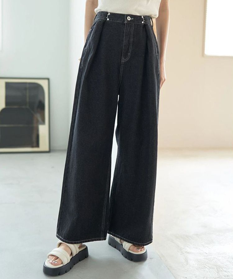 earth music&ecology「タックホックデニムパンツ」|デニム|