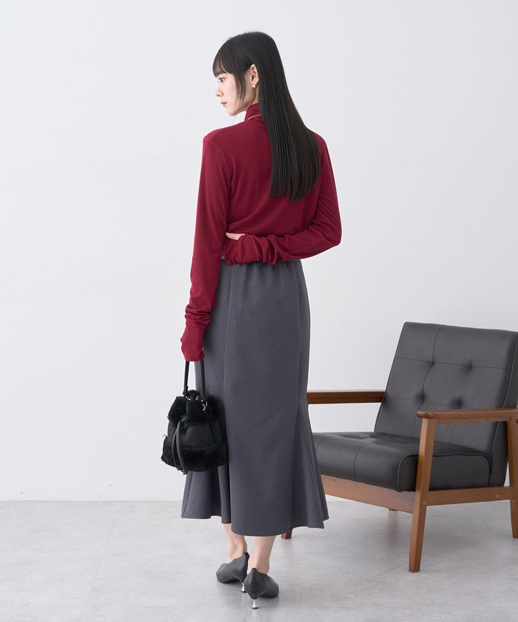 earth music&ecology「フロントジップマーメイドスカート」|タイト|