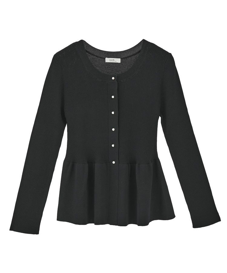 earth music&ecology「ペプラムニットカーディガン」|カーディガン|