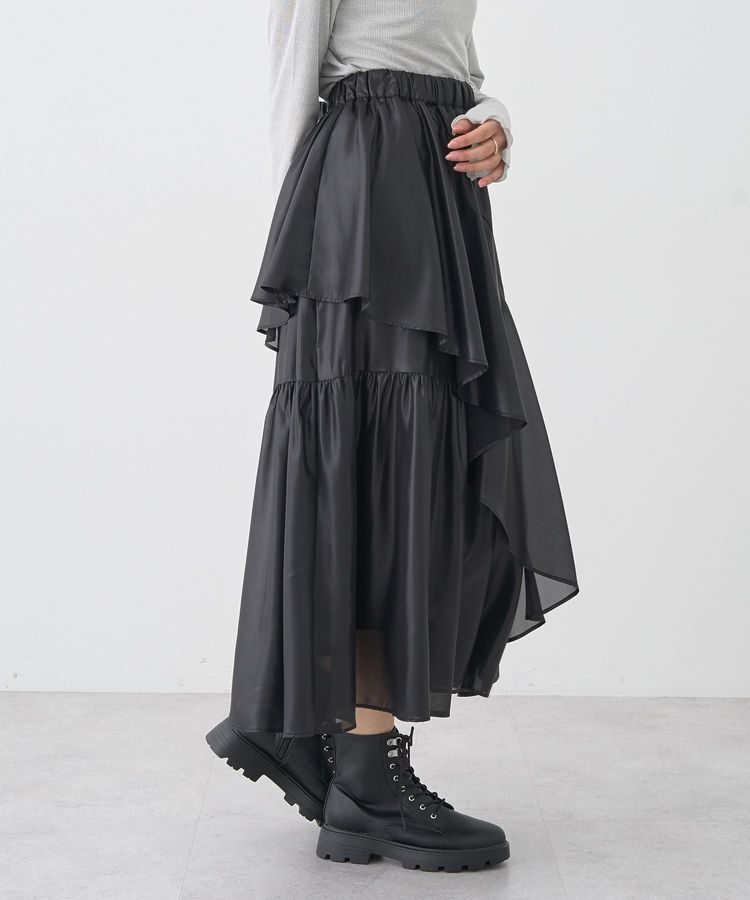 earth music&ecology「シャイニーラッフルスカート」|フレア|