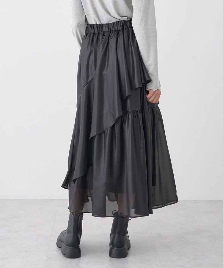 earth music&ecology「シャイニーラッフルスカート」|フレア|