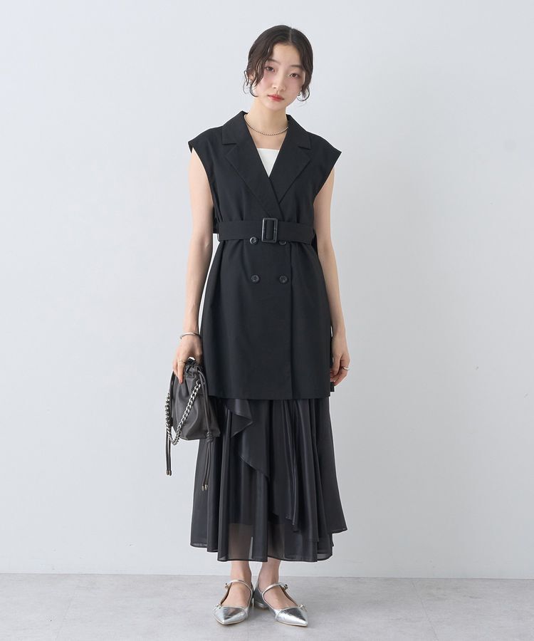 earth music&ecology「シャイニーラッフルスカート」|フレア|