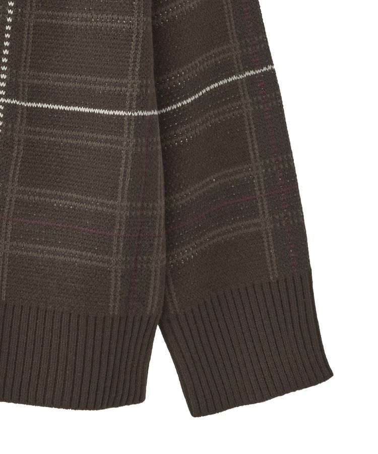 earth music&ecology「チェックジャガードニットプルオーバー」|ニット・セーター|