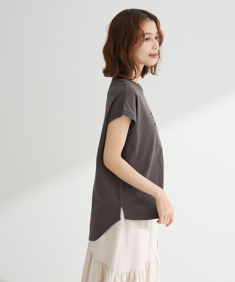 Green Parks「・swing by フレンチスリーブ刺繍TEE」|Tシャツ・カットソー|