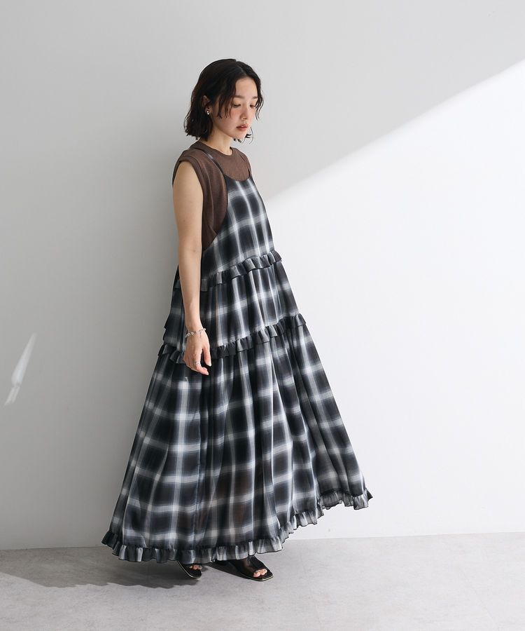 Green Parks「・Petit Fleur オンブレーチェックキャミワンピ」|ワンピース|