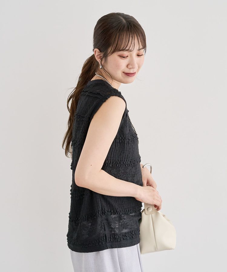 Green Parks「・SUGAR SPOON フリルレースノースリーブ」|Tシャツ・カットソー|