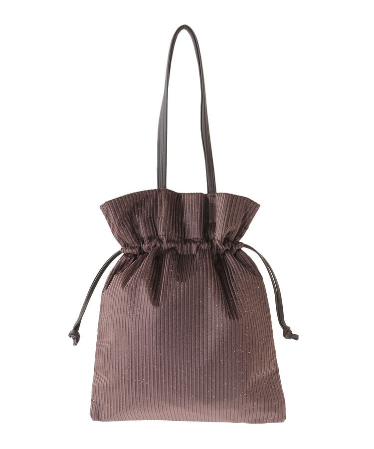 armonia「andmikka.ラメベロアプリーツ巾着バッグ」|トートバッグ|