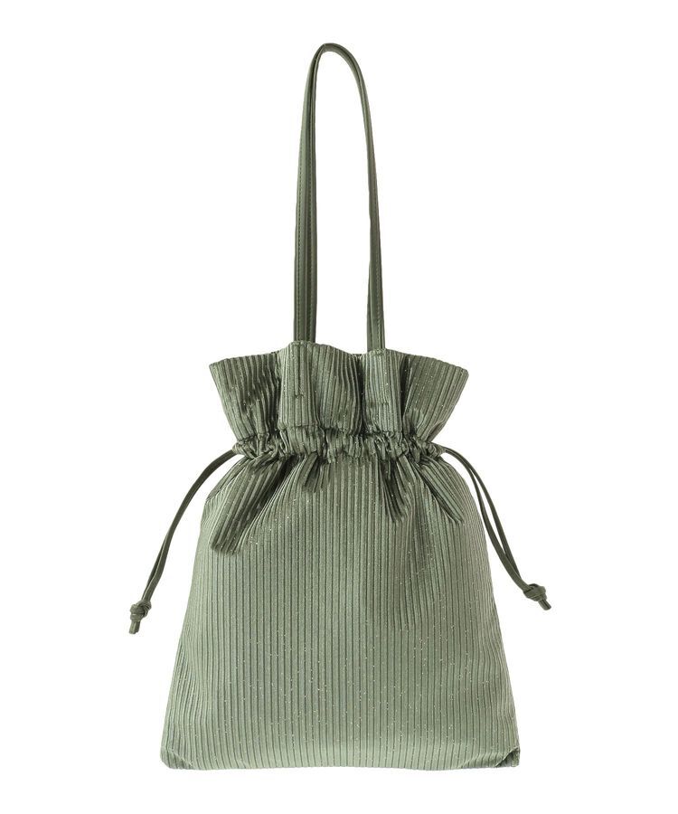 armonia「andmikka.ラメベロアプリーツ巾着バッグ」|トートバッグ|