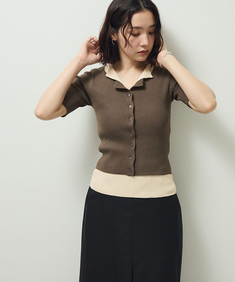 Green Parks「・Petit Fleur バイカラーレイヤードニット」|ニット・セーター|