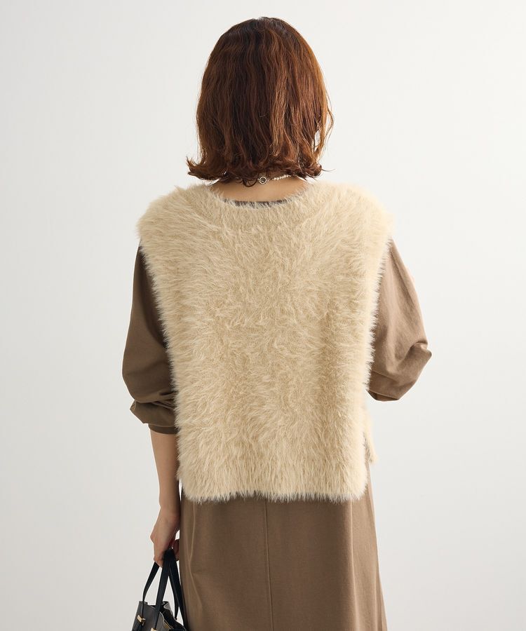 Green Parks「SET2点ラメフェザーベスト+ミニ裏毛ワンピース」|ワンピース|