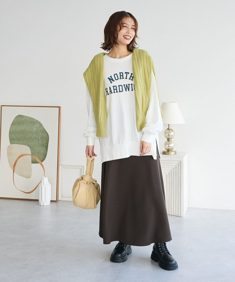 Green Parks「カレッジロゴ裏毛チュニック」|チュニック|