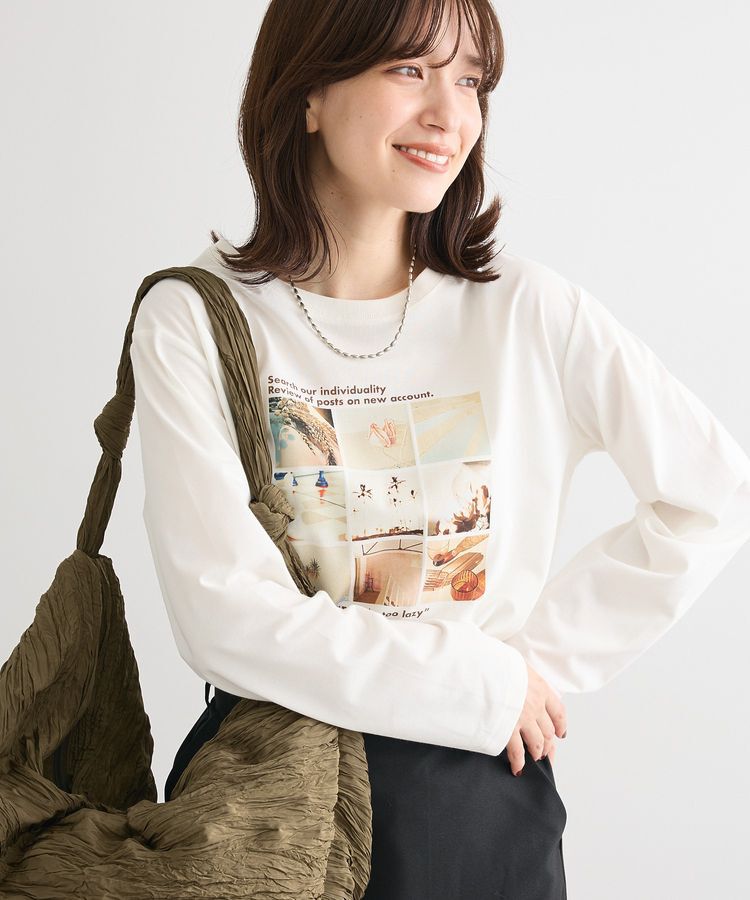 Green Parks「分割フォト長袖Tシャツ」|Tシャツ・カットソー|Off White
