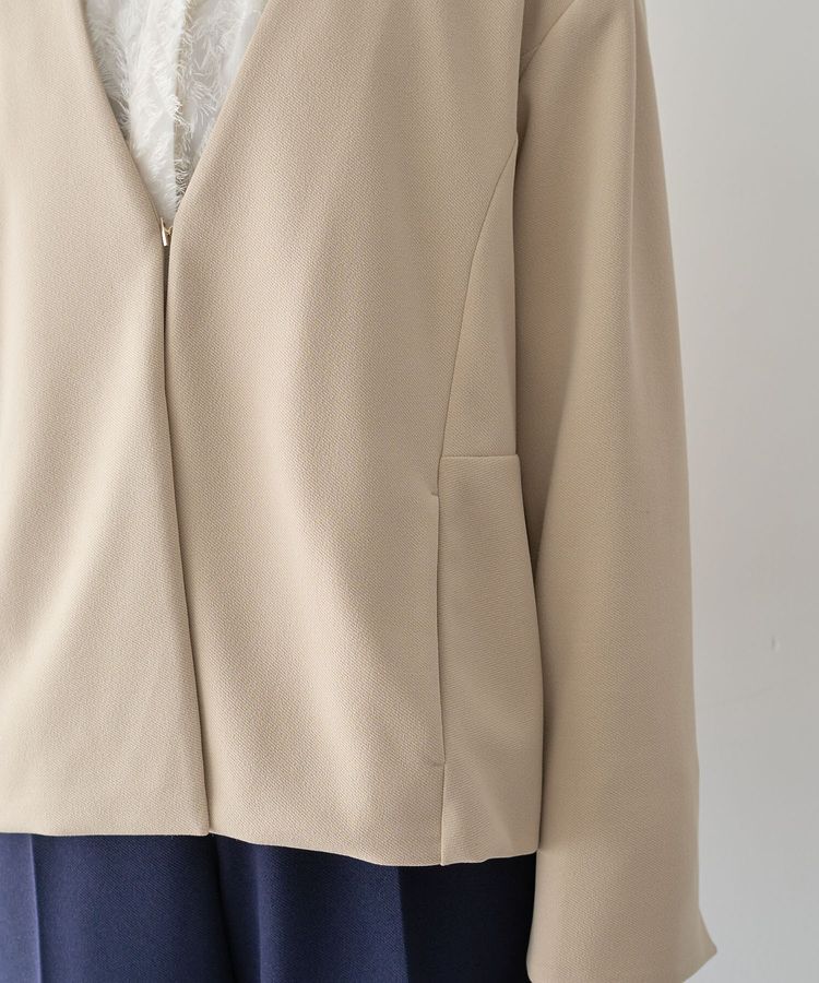 Green Parks「O.洗えてストレッチ ノーカラージャケット」|テーラードジャケット|