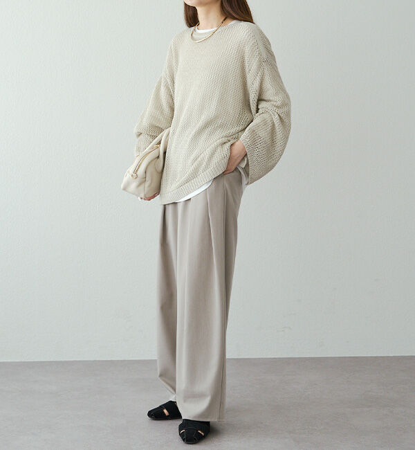  「ワイドスリーブメッシュニット」|ニット・セーター|