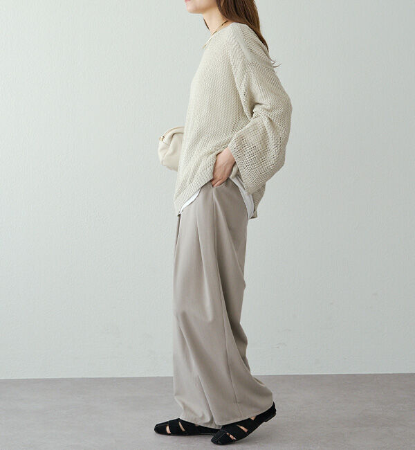  「ワイドスリーブメッシュニット」|ニット・セーター|