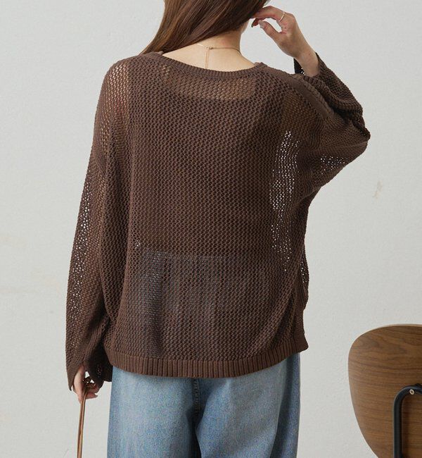  「ワイドスリーブメッシュニット」|ニット・セーター|