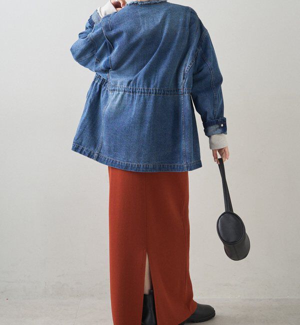  「デニムノーカラーワークジャケット」|デニムジャケット|