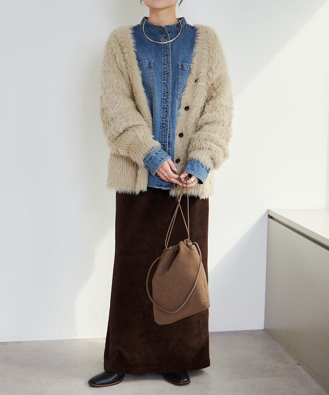  「デニムバンドカラーシャツ」|シャツ・ブラウス|