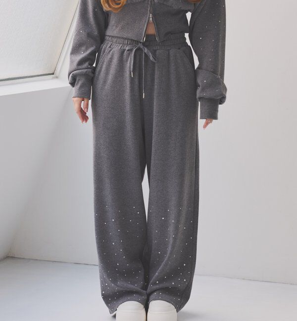  「セットアップ対応／裾ビジューカットパンツ」|その他|