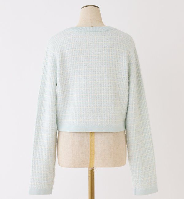  「金ボタンラメツイードカーデ」|ニット・セーター|