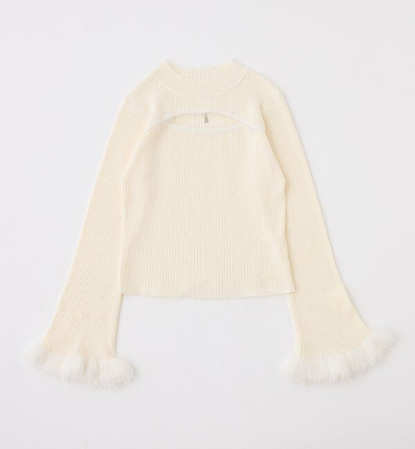  「デコルテカットデザインチャーム付きニット」|ニット・セーター|