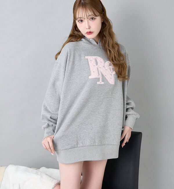  「キルティングロゴゆるパーカー」|プルオーバー|