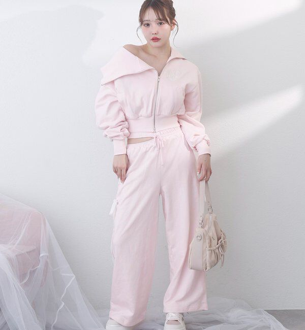  「【セットアップ可能】サイドカットレースアップスウェットパンツ」|その他|