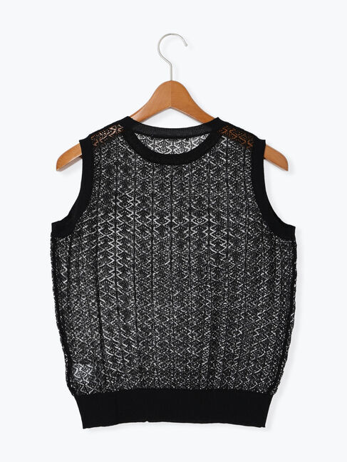 Lugnoncure「レース編みノースリーブニット」|ニット・セーター|