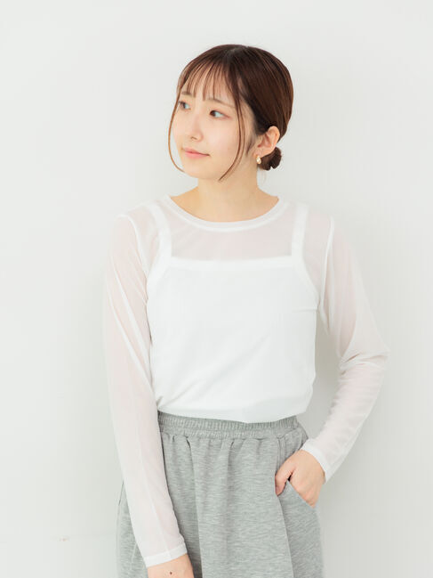 Te chichi TERRASSE「長袖シアートップス《2025autumn catalog item》」|Tシャツ・カットソー|オフホワイト