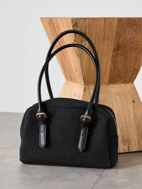 Te chichi TERRASSE「スウェードボストンバッグ《2025autumn catalog item》」|その他|チャコールグレー