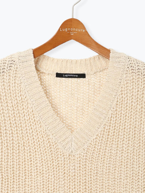 Lugnoncure「スラブヤーンVネックニットベスト」|ニット・セーター|