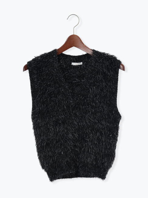 Te chichi「シャギーヤーンVネックベスト」|ダウンベスト・ベスト|