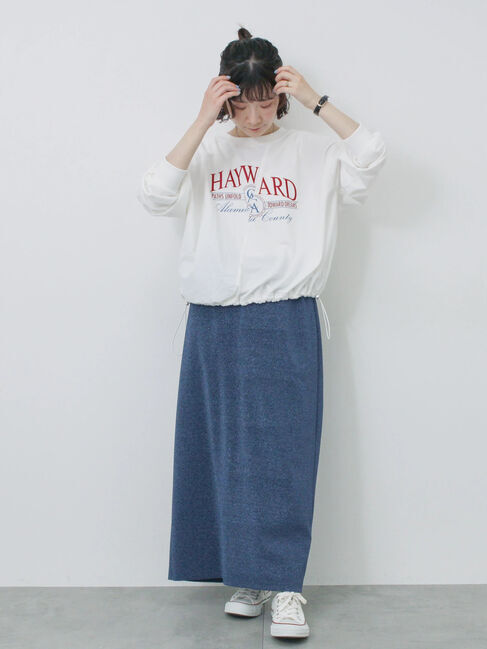 Samansa Mos2 blue「ラメナロースカート」|スカート|