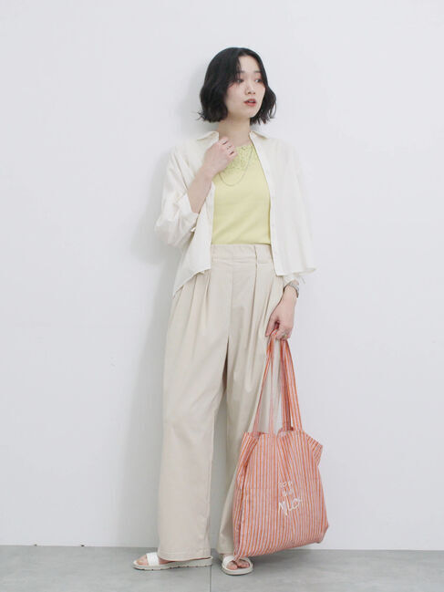 Samansa Mos2 blue「ショート丈シャーリングブラウス」|シャツ・ブラウス|