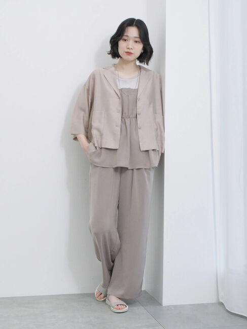 Samansa Mos2 blue「シアー開襟シャツ」|シャツ・ブラウス|