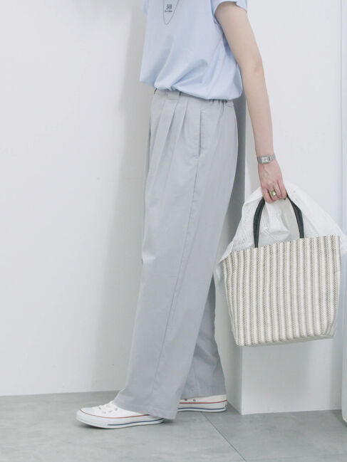 Samansa Mos2 blue「ストレッチタックカーブパンツ」|その他|